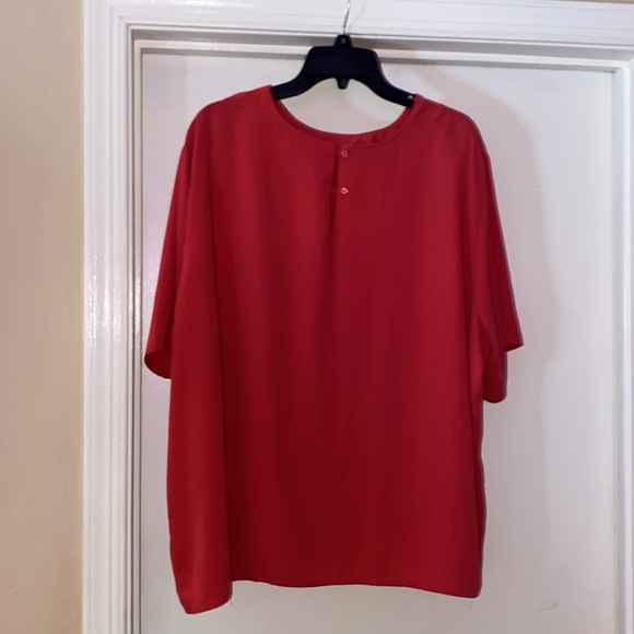 Women’ Dress Barn Red/Orange Short Sleeve Blouse Sz 22/24 EUC - Picture 2 of 5
